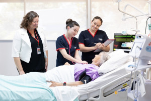 Griffith University students participating in clinical simulation training.