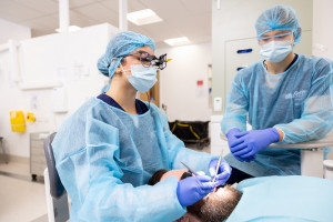 Dental students participating in clinical training.