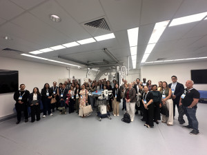 AusBiotech 2026 delegates exploring advanced surgical imaging and robotics training facilities at the NeuTex Group centre in the Gold Coast Health and Knowledge Precinct.